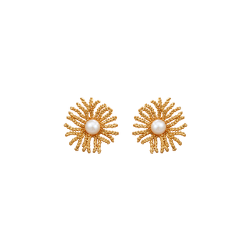 Coral Bloom Statement Earrings | 24K Gold-Plated Oceanic Artisan Craft | 3.5cm Luxury Botanical Sculpture
