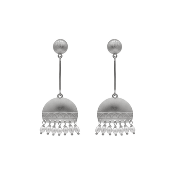 Half-Round Pearl Drop Earrings | 24K Gold Plated with 925 Silver Posts | Elegant Lightweight Design (5.7cm, 7.6g)