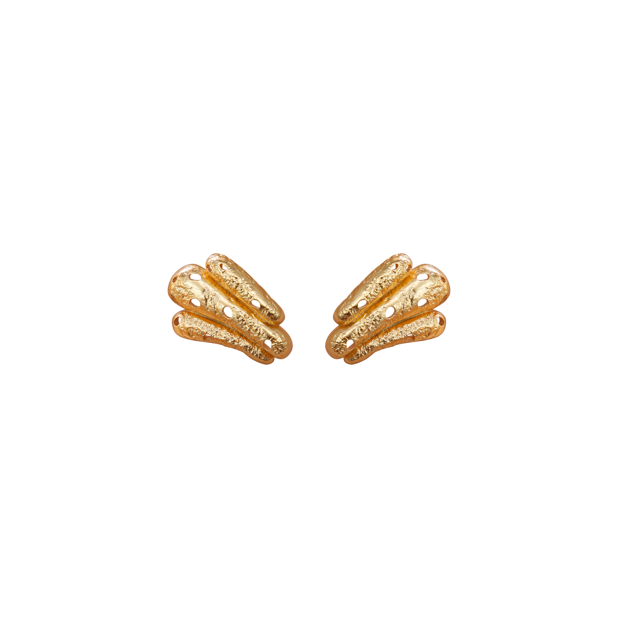 Hollow Claw Openwork Earrings | 24K Gold-Plated Brass | Retro Elegance for Sensitive Ears (1.10 inch, 11.0g)