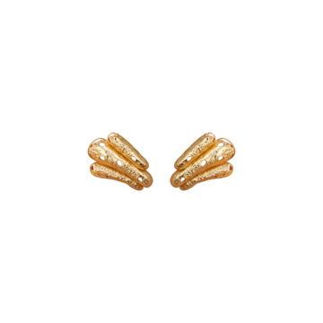 Hollow Claw Openwork Earrings | 24K Gold-Plated Brass | Retro Elegance for Sensitive Ears (1.10 inch, 11.0g)