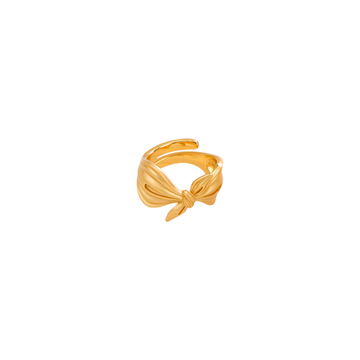 Ribbon Bow Ring | Dual-Tone 24K Gold & Silver | Sunlight & Moonlight Elegance
