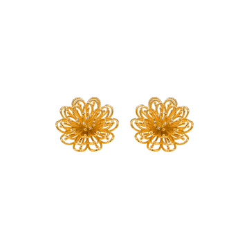 Moonlight-Inspired Floral Earrings | 24K Gold/Silver Plated Brass | Elegant Drop Design | Lightweight Statement Jewelry