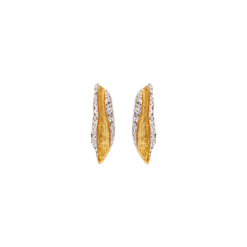 24K Gold Bamboo & Leaf Earrings | Asian-Inspired Minimalism | Lightweight 5.8g | Cultural Symbolism
