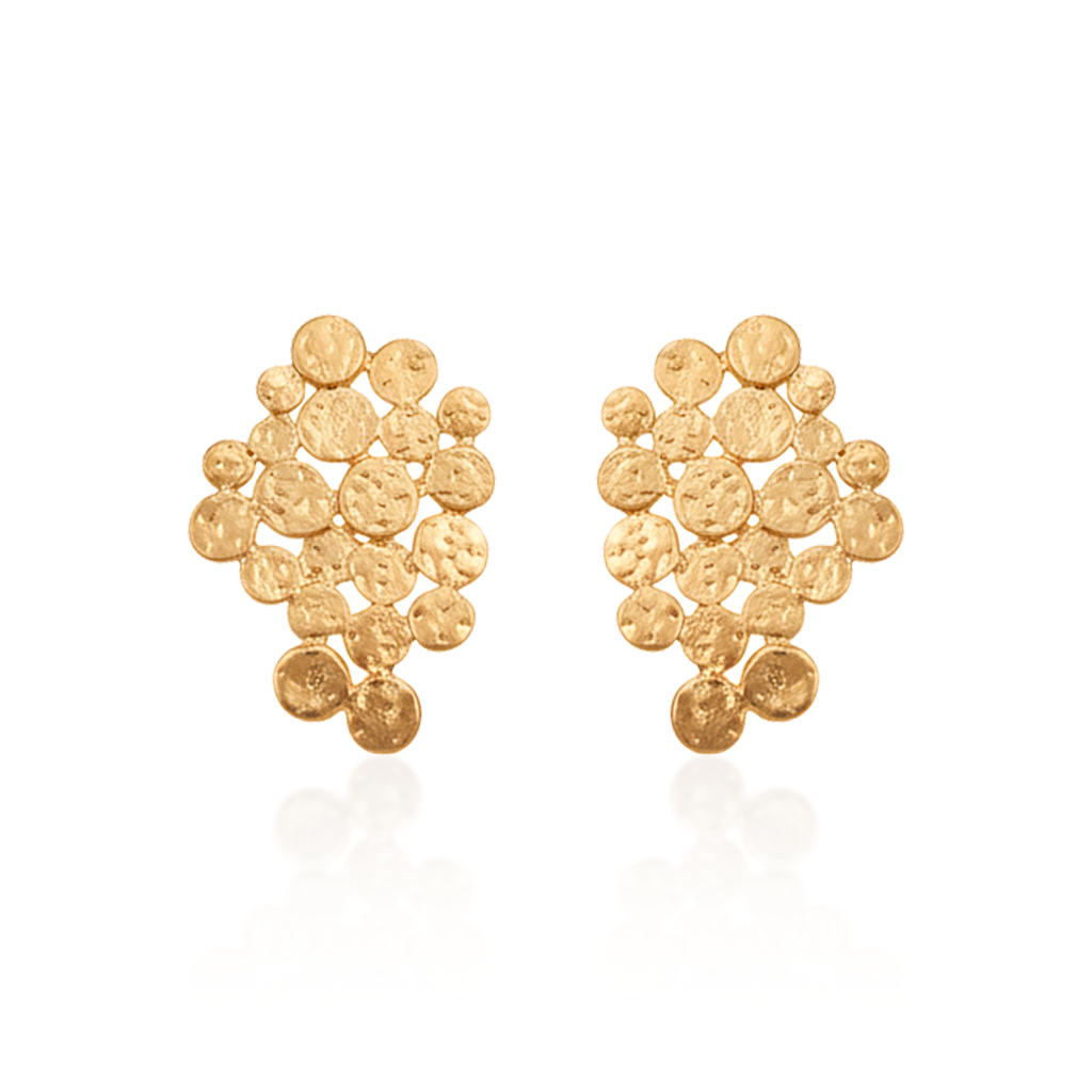 Dual-Tone Geometric Earrings | 24K Gold Plated & Silver Finish | Hypoallergenic 925 Sterling Silver Posts (3.3cm, 7.7g)