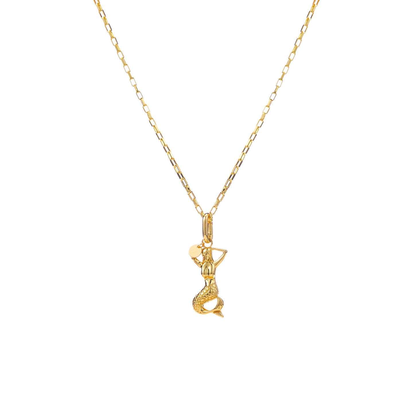 24K Gold Mermaid Pendant Necklace | Ocean-Inspired Jewelry | Adjustable 47cm Chain | Artisan Crafted