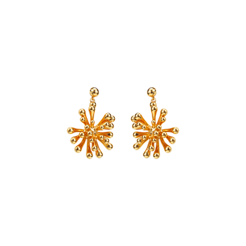 Firework Bloom Earrings | Dual-Tone 24K Gold & Silver | Sculptural Statement Jewelry | Niche Collection