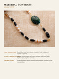 Verdant necklace natural stone and pearl materials detail