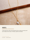 Miel baroque pearl and bee lariat necklace editorial detail page