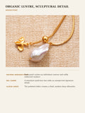 Miel necklace design story baroque pearl bee charm and slider lariat