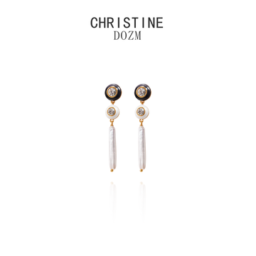 Baroque Pearl Double Hoop Earrings | 24K Gold Plated | Niche Collection