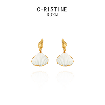 Gilded Conch & Shell Earrings | 24K Gold-Plated Coastal Heirloom | Niche Collection | Vacation Elegance Redefined