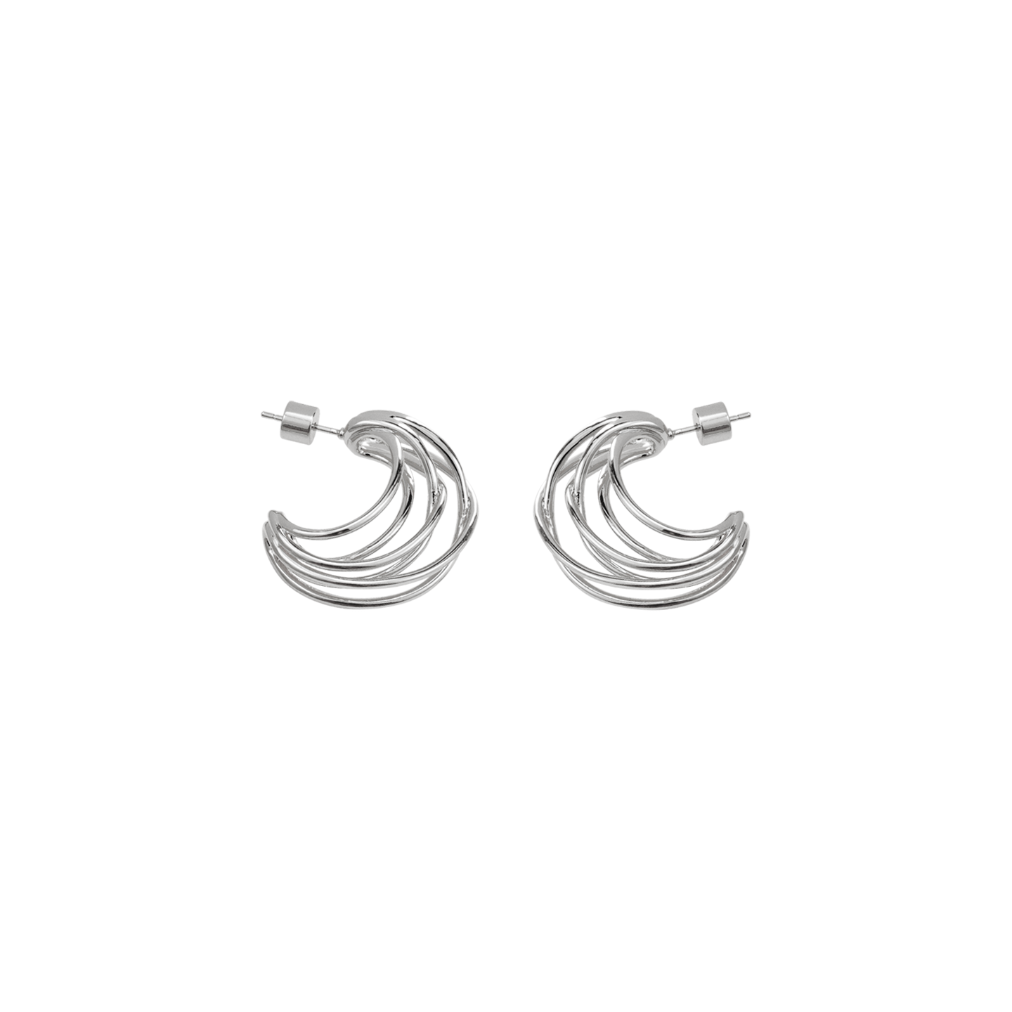 Double Color Hollow Hoop Earrings | 24K Gold Plated Brass | Pearl Accent | Luxury Minimalist Earrings