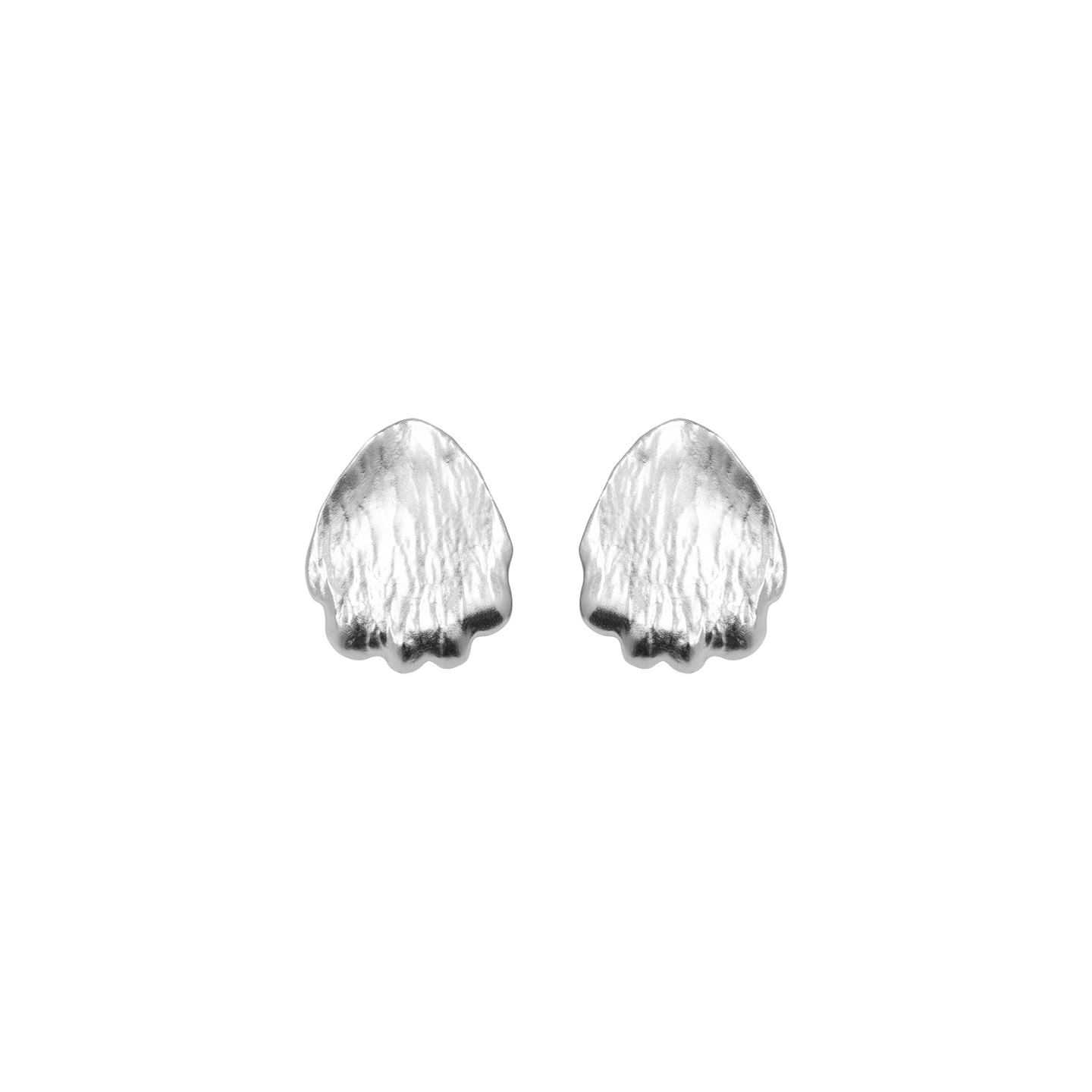 Dual-Tone Petal Texture Earrings | Sunlight Gold & Moonlight Silver | 3D Botanical Statement (3.0cm)