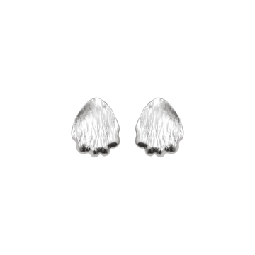 Dual-Tone Petal Texture Earrings | Sunlight Gold & Moonlight Silver | 3D Botanical Statement (3.0cm)