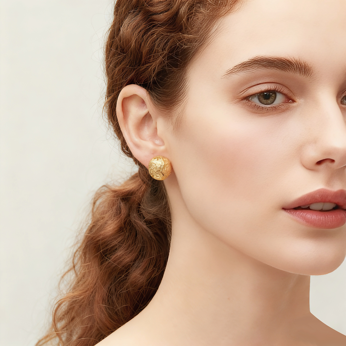 Minimalist Geometric Stud Earrings | 24K Gold Plated Brass with 925 Silver Posts | Everyday Lightweight Comfort (3.3cm, 7.7g)