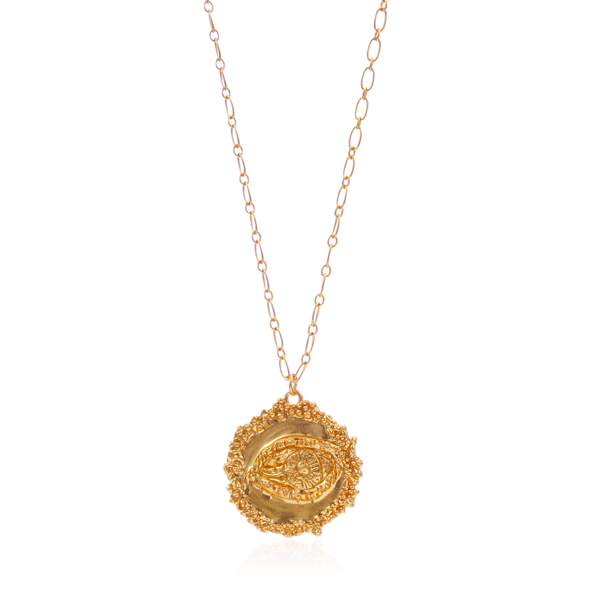 Artisan Luxe Eye of Wisdom Pendant Necklace | 24K Gold-Plated Brass | 40cm Ethical Fashion