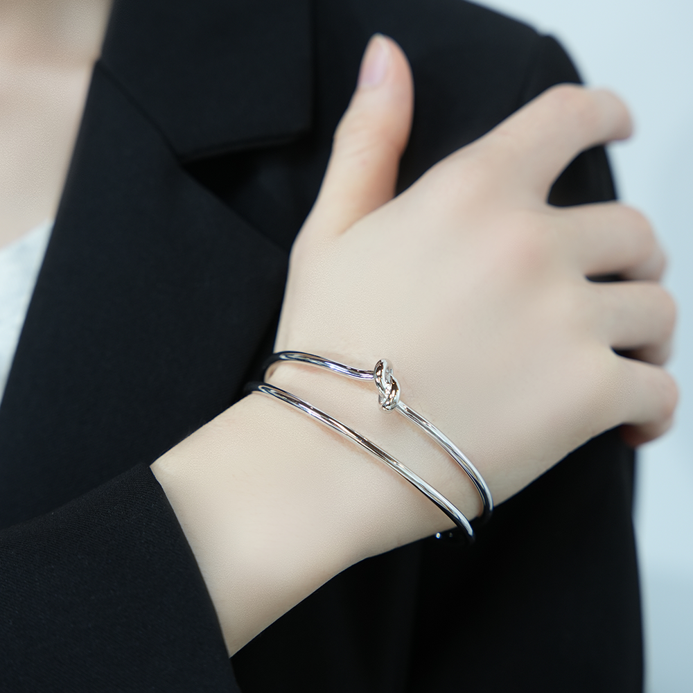 Eternal Knot Bangle | 24K Gold/Silver Plated Brass | Timeless Cultural Symbol Bracelet