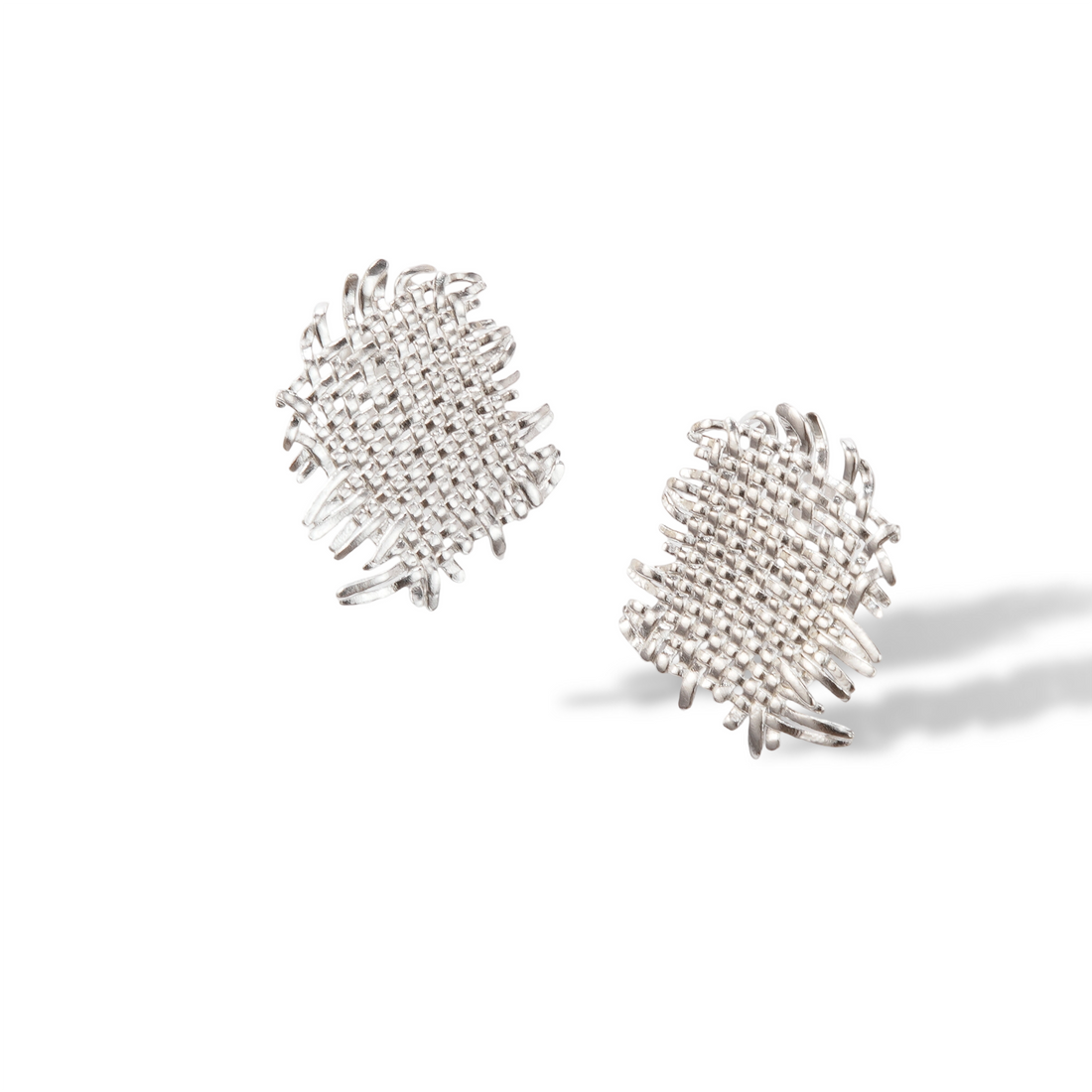 DOZM Metal Woven Hoop Earrings | 24K Gold-Plated Brass with S925 Silver Posts | Hypoallergenic Boho Elegance (1.18", 5.5g)