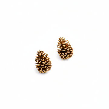 Creative Pinecone Stud Earrings - Vintage Gold & Silver Tone Nature-Inspired Earrings for Women, Unique Forest Style Jewelry Gift