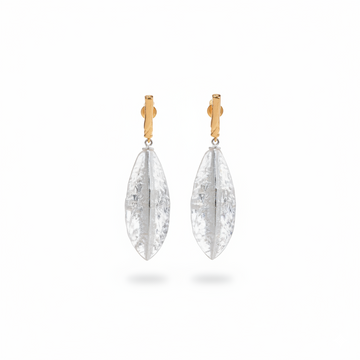 Textured Leaf Drop Earrings - Silver & Gold Tone Statement Jewelry for Elegant Style