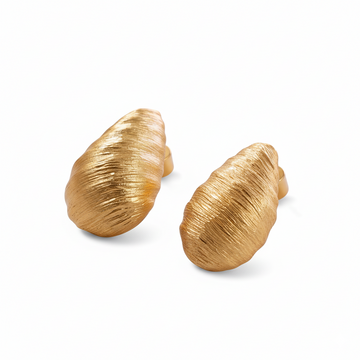 Textured Teardrop Statement Earrings - 18K Gold Plated & Silver Tone Bold Drop Earrings for Women, Artistic Textured Daily Wear Jewelry