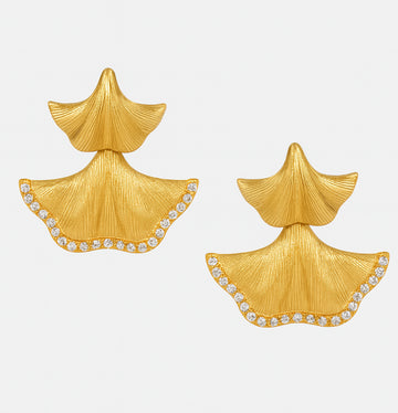Fashionable earrings paired with teardrop shaped earrings, unique personality, casual style, gold-plated 24K gold