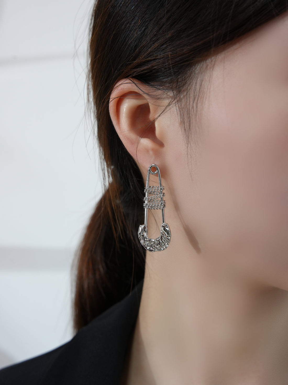 CHRISTINE DOZM Silver Sailboat Chain Earrings | 24K Gold-Plated Brass | Niche Collection | Sculptural Statement Piece